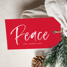 Peaceful Winter | Rode feestdag Cadeaulabel