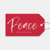 Peaceful Winter | Rode feestdag Cadeaulabel (Voorkant (Horizontaal))