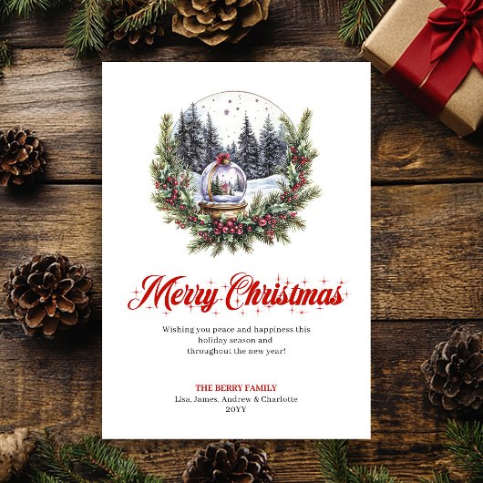 Peaceful Winter Scene Artistic Greeting Card Feestdagenkaart