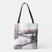 Peaceful Winter Scene Holiday Tas (Achterkant)