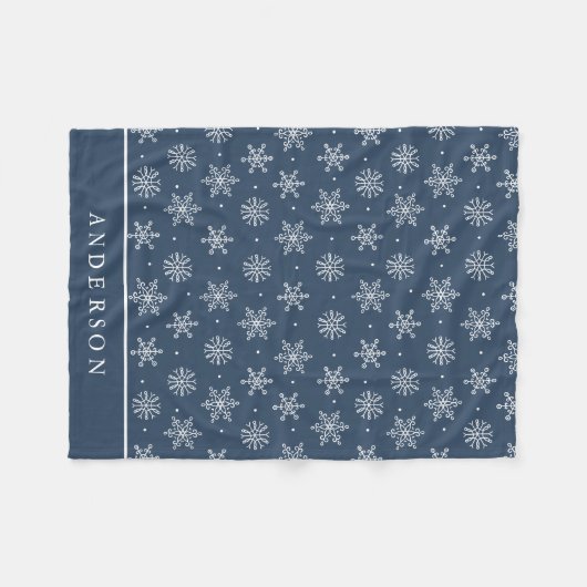 Peaceful Winter Snowflake | marine Fleece Deken (Voorkant (Horizontaal))