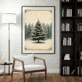 Peaceful Winter Wonderland Holiday Wall Art Poster