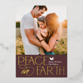 Peaceful Wish Folie Holiday Photo Card Folie Feestdagenkaart (Voorkant)