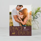 Peaceful Wish Folie Holiday Photo Card Folie Feestdagenkaart (Staand Voorkant)