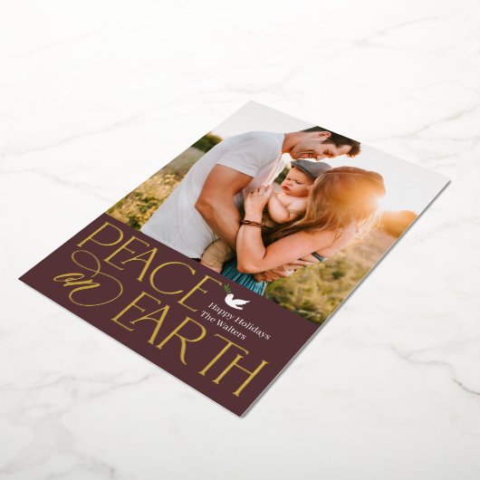 Peaceful Wish Folie Holiday Photo Card Folie Feestdagenkaart (Gedraaid)