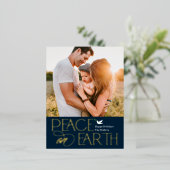 Peaceful Wish Folie Photo Holiday Briefkaart (Staand Voorkant)