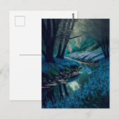 Peaceful Woodland River met wilde Bluebells Briefkaart (Voorkant / Achterkant)