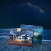 Peaceful Yoga Meditation Moonlight Sky Kortingskaartje