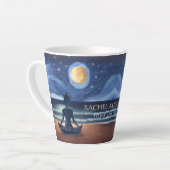 Peaceful Yoga Meditation Moonlight Sky Latte Mok (Linkerhoek)