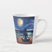 Peaceful Yoga Meditation Moonlight Sky Latte Mok (Rechts)