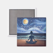 Peaceful Yoga Meditation Moonlight Sky Magneet (Voorkant / Achterkant)