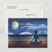 Peaceful Yoga Meditation Moonlight Sky Quote Briefkaart (Voorkant / Achterkant)