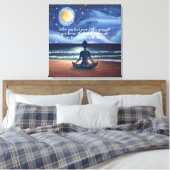 Peaceful Yoga Meditation Moonlight Sky Quote Canvas Afdruk (Insitu (Slaapkamer))