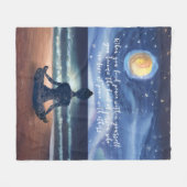 Peaceful Yoga Meditation Moonlight Sky Quote Fleece Deken (Voorkant (Horizontaal))