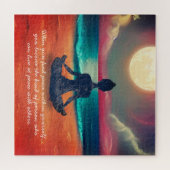 Peaceful Yoga Meditation Moonlight Sky Quote Legpuzzel (Horizontaal)