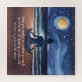 Peaceful Yoga Meditation Moonlight Sky Quote Legpuzzel (Horizontaal)