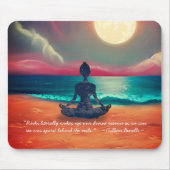 Peaceful Yoga Meditation Moonlight Sky Quote Muismat (Voorkant)