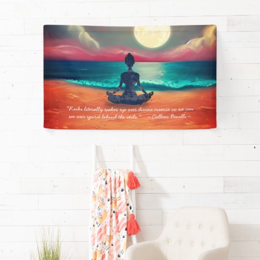 Peaceful Yoga Meditation Moonlight Sky Quote Spandoek (Insitu)