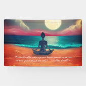 Peaceful Yoga Meditation Moonlight Sky Quote Spandoek (Horizontaal)
