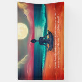 Peaceful Yoga Meditation Moonlight Sky Quote Spandoek (Verticaal)