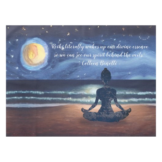 Peaceful Yoga Meditation Moonlight Sky Quote Tafelkleed (Voorkant (Horizontaal))