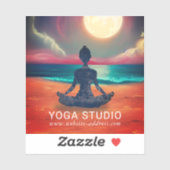 Peaceful Yoga Meditation Moonlight Sky Sticker (Vel)