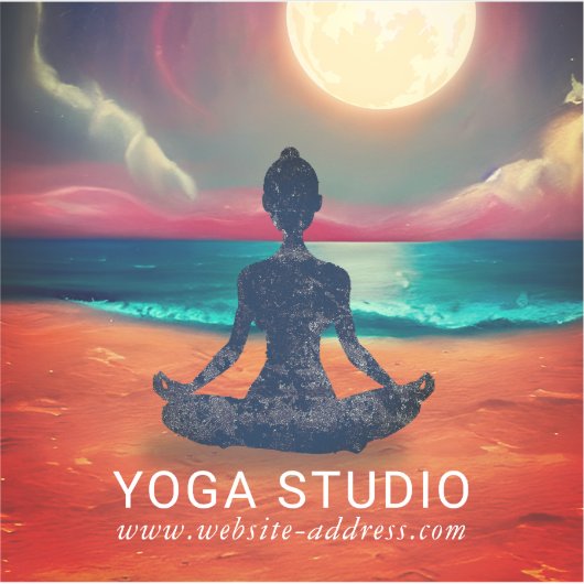 Peaceful Yoga Meditation Moonlight Sky Sticker (Voorkant)