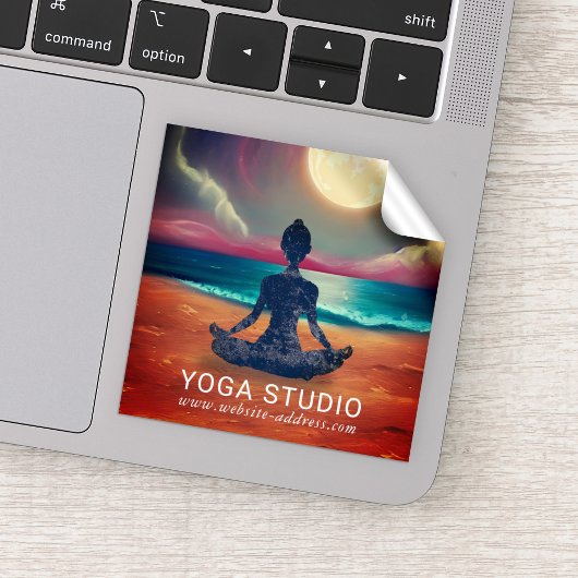 Peaceful Yoga Meditation Moonlight Sky Sticker