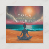 Peaceful Yoga Meditation Moonlight Sky Vierkante Visitekaartje (Voorkant)