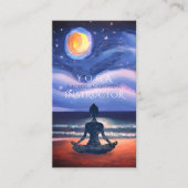 Peaceful Yoga Meditation Moonlight Sky Visitekaartje (Voorkant)