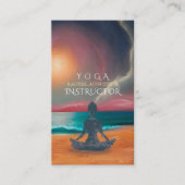 Peaceful Yoga Meditation Moonlight Sky Visitekaartje (Voorkant)