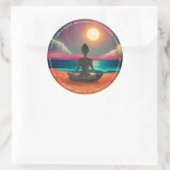 Peaceful Yoga Meditation Moonlight Sky Zee Adres Ronde Sticker (Tas)