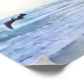 Peaceful Zee Birds at Shore Waterverf Style Print (Hoek)