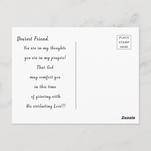 Peaceful Zee Shore Scene with Birds Sympathy Briefkaart (Achterkant)