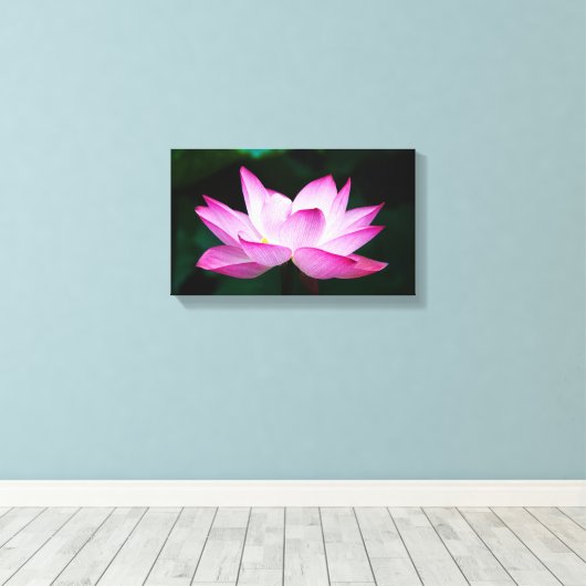 Peaceful Zen Lotus Flower Canvas Print (Insitu (Houten vloer))