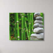 Peaceful Zen Rock Stack and Bamboo Canvas Print (Voorkant)