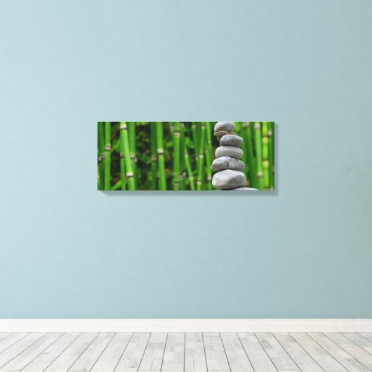 Peaceful Zen Rock Stack and Bamboo Canvas Print (Insitu (Houten vloer))