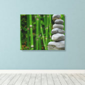 Peaceful Zen Rock Stack and Bamboo Canvas Print (Insitu (Houten vloer))