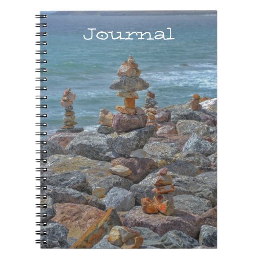 Peaceful Zen Style Balanced Rock Journal Notitiebo Notitieboek (Voorkant)