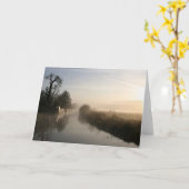Peacefulness Llangollen Canal Sunrise Notecard Kaart (Gele Bloem)