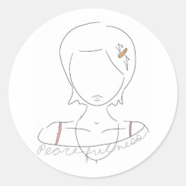 "Peacefulness"-sticker, met de hand getrokken Ronde Sticker
