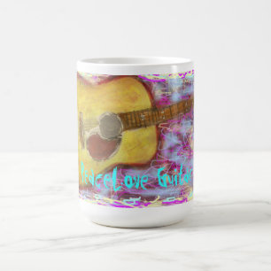 PeaceLove Guitar Art Koffiemok