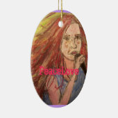 PeaceLove Rocker Girl Keramisch Ornament (Rechts)