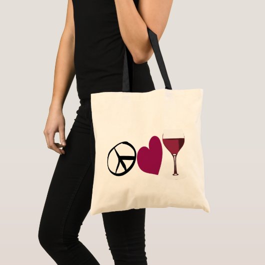 PeaceLove&Wine-Tas Tote Bag (Voorkant (product))