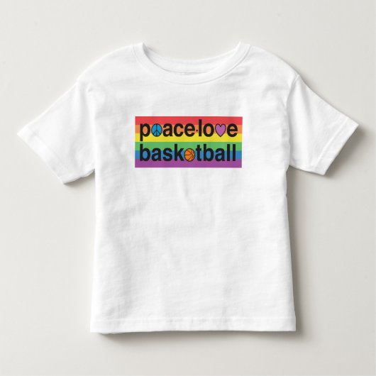 PeaceLoveBasketball PRIDE Toddler Jersey T-Shirt  (Voorkant)