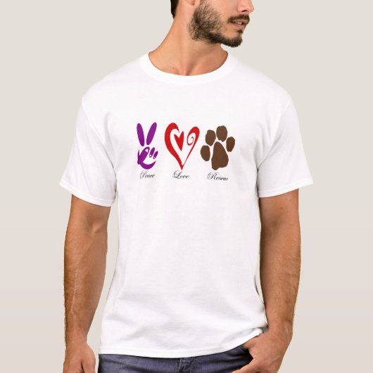 PeaceLoveRescue T-shirt (Voorkant)