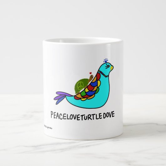 PeaceLoveTurtleDove-Mok Grote Koffiekop (Voorkant)