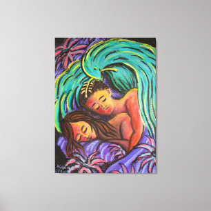 Peacely Dreaming Couple Canvas Afdruk