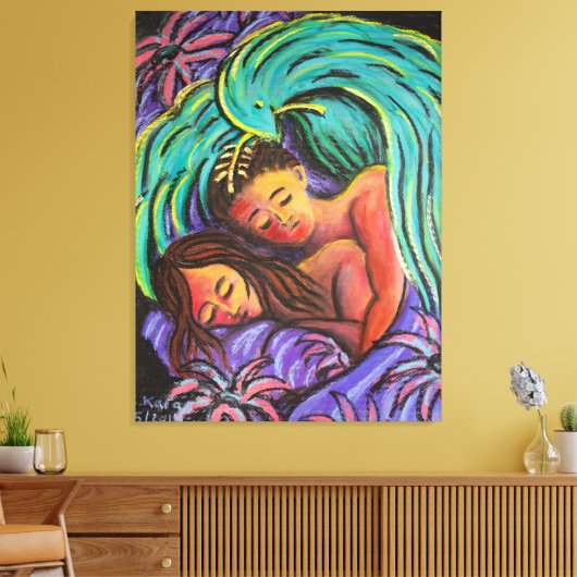 Peacely Dreaming Couple Canvas Afdruk (Insitu (Woonkamer))