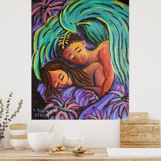 Peacely Dreaming Couple Poster (Keuken)